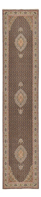 Løber Persisk tæppe - Tabriz - Royal - 390 x 82 cm - mørk beige