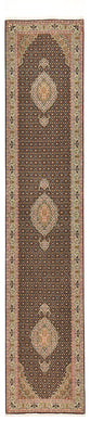 Løber Persisk tæppe - Tabriz - Royal - 393 x 82 cm - mørk beige