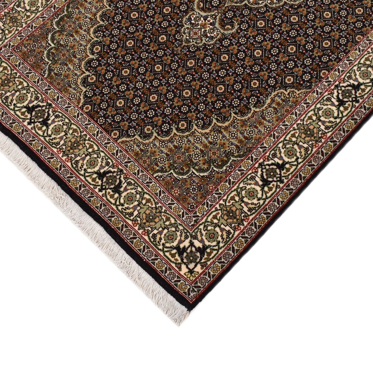 Løber Persisk tæppe - Tabriz - Royal - 393 x 82 cm - mørk beige