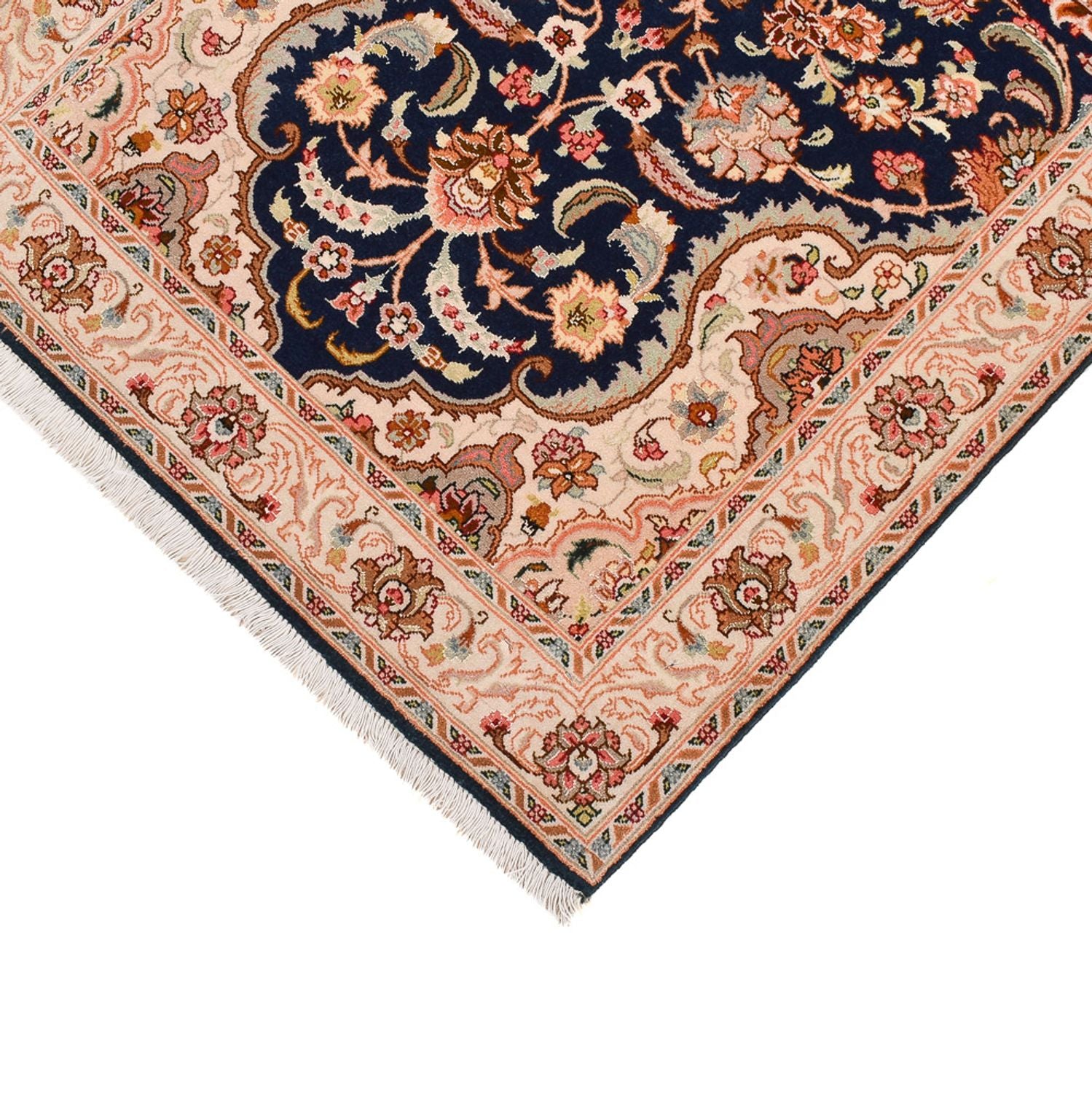 Løber Persisk tæppe - Tabriz - Royal - 310 x 82 cm - mørkeblå