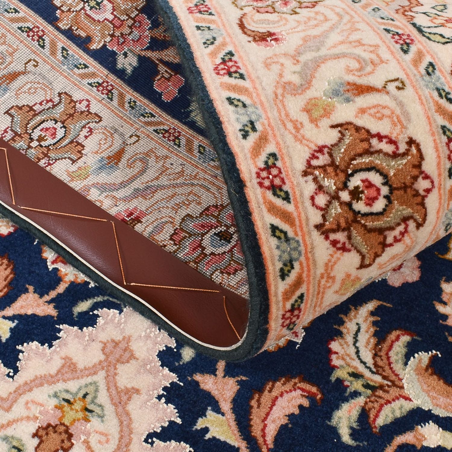Løber Persisk tæppe - Tabriz - Royal - 310 x 82 cm - mørkeblå