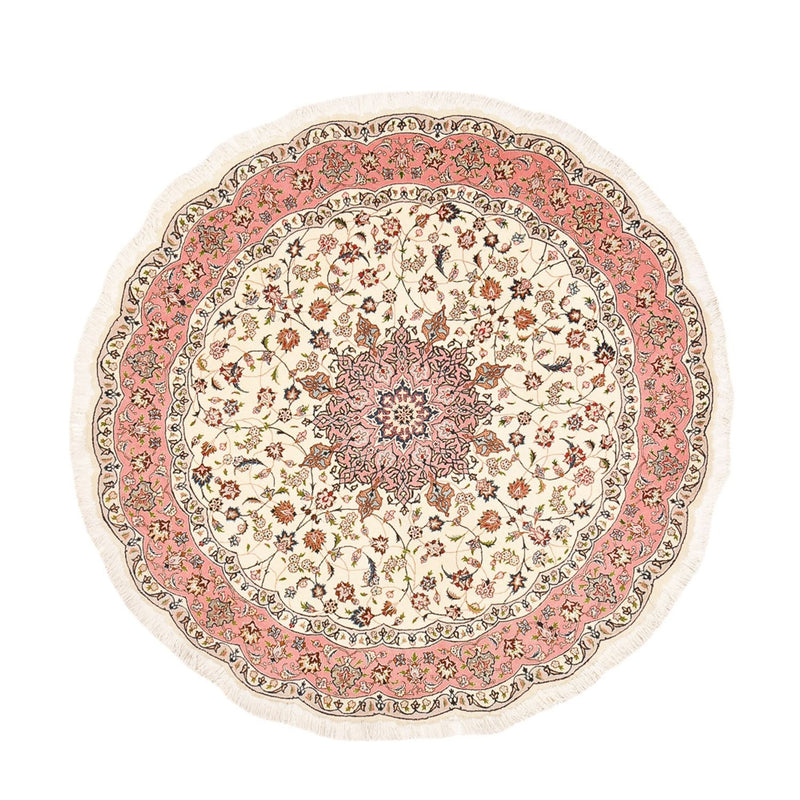 Persisk tæppe - Tabriz - Royal rundt  - 200 x 200 cm - creme