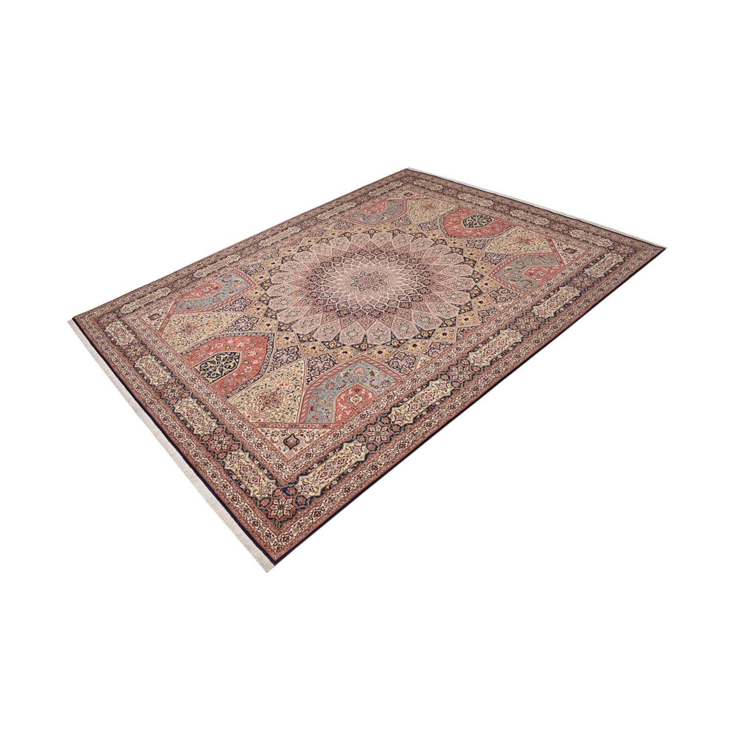 Persisk tæppe - Tabriz - Royal - 396 x 298 cm - mørk beige
