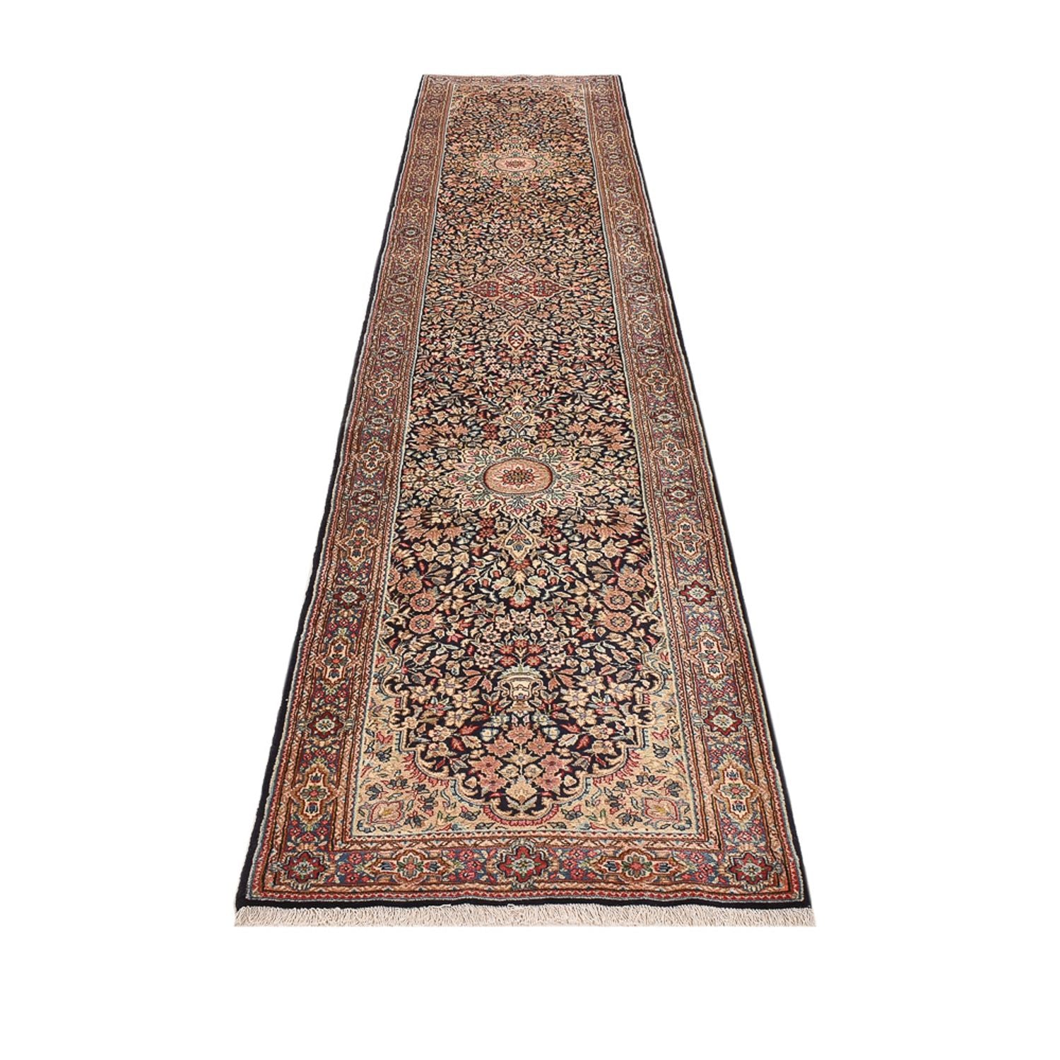 Løber Persisk tæppe - Royal - 420 x 83 cm - mørk beige