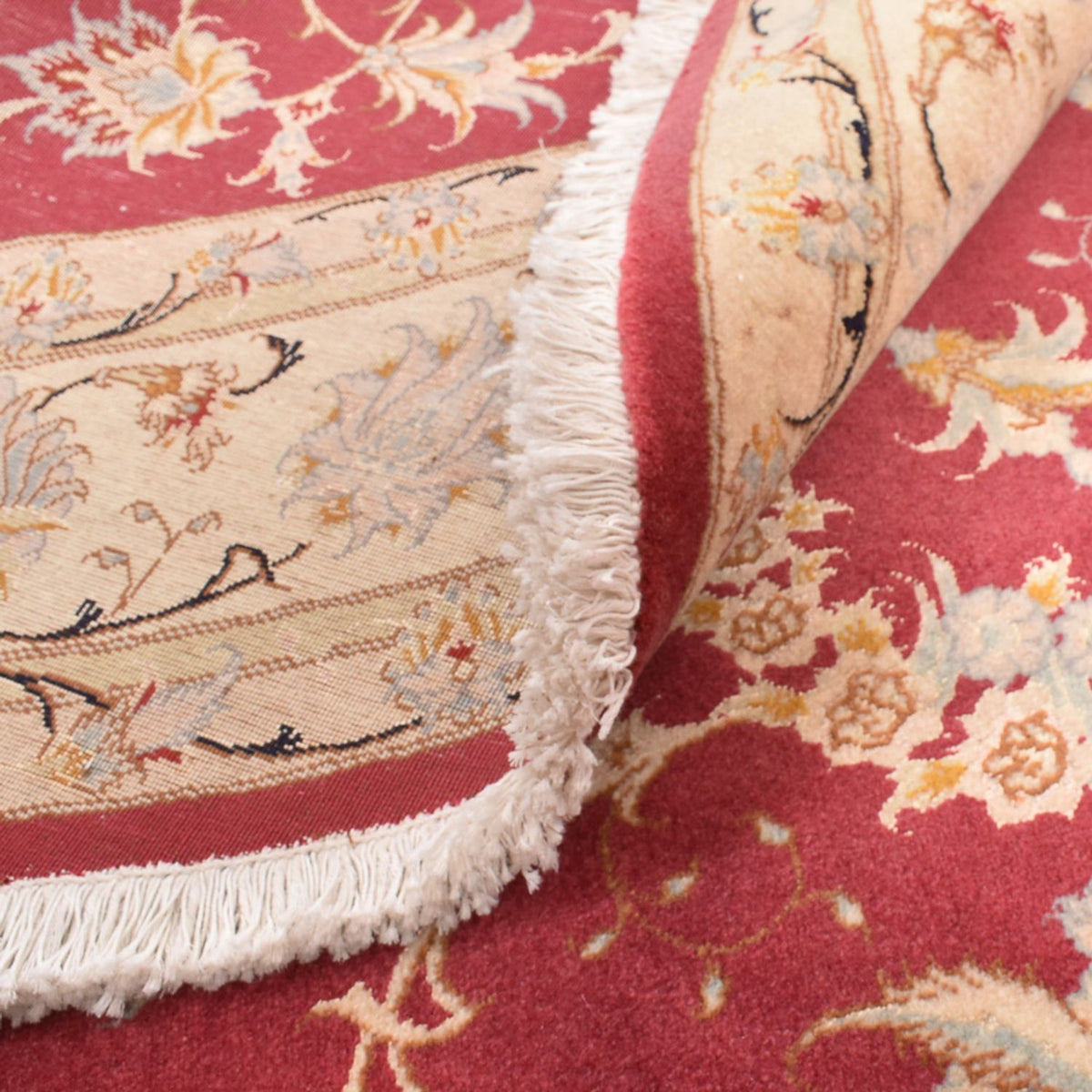 Persisk tæppe - Tabriz - Royal rundt  - 200 x 200 cm - rød