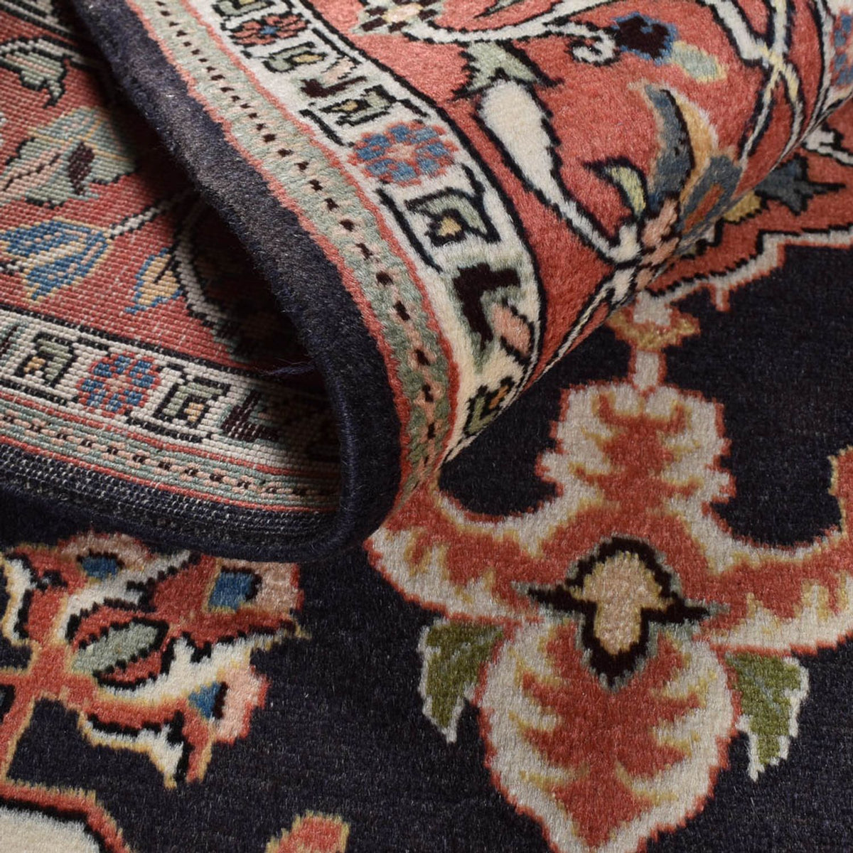 Persisk tæppe - Nomadisk - 196 x 140 cm - mørkeblå