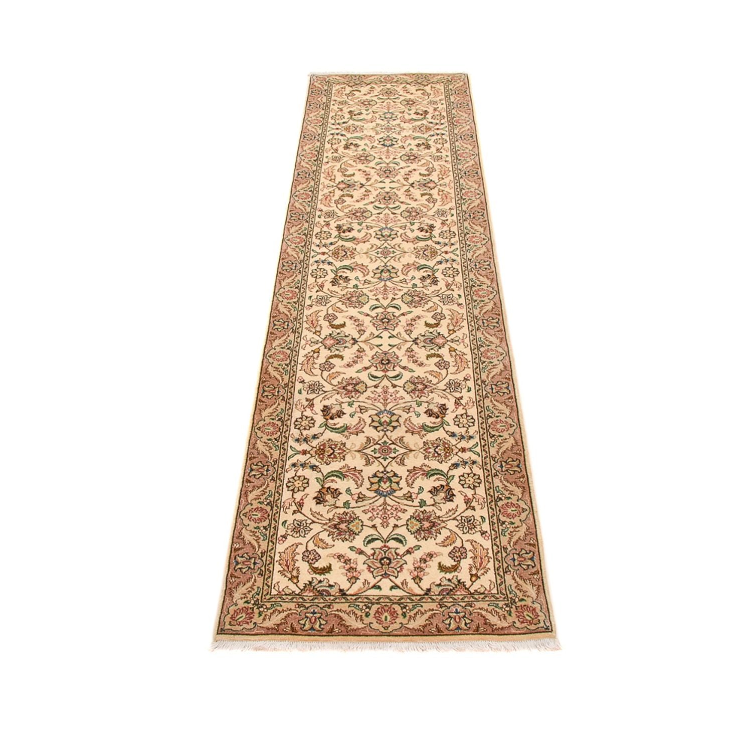 Løber Persisk tæppe - Tabriz - Royal - 293 x 68 cm - karamel