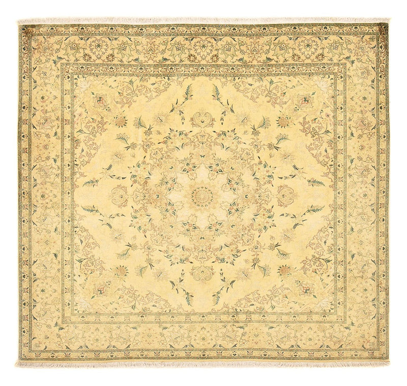 Persisk tæppe - Tabriz - Royal firkantet  - 200 x 190 cm - gul