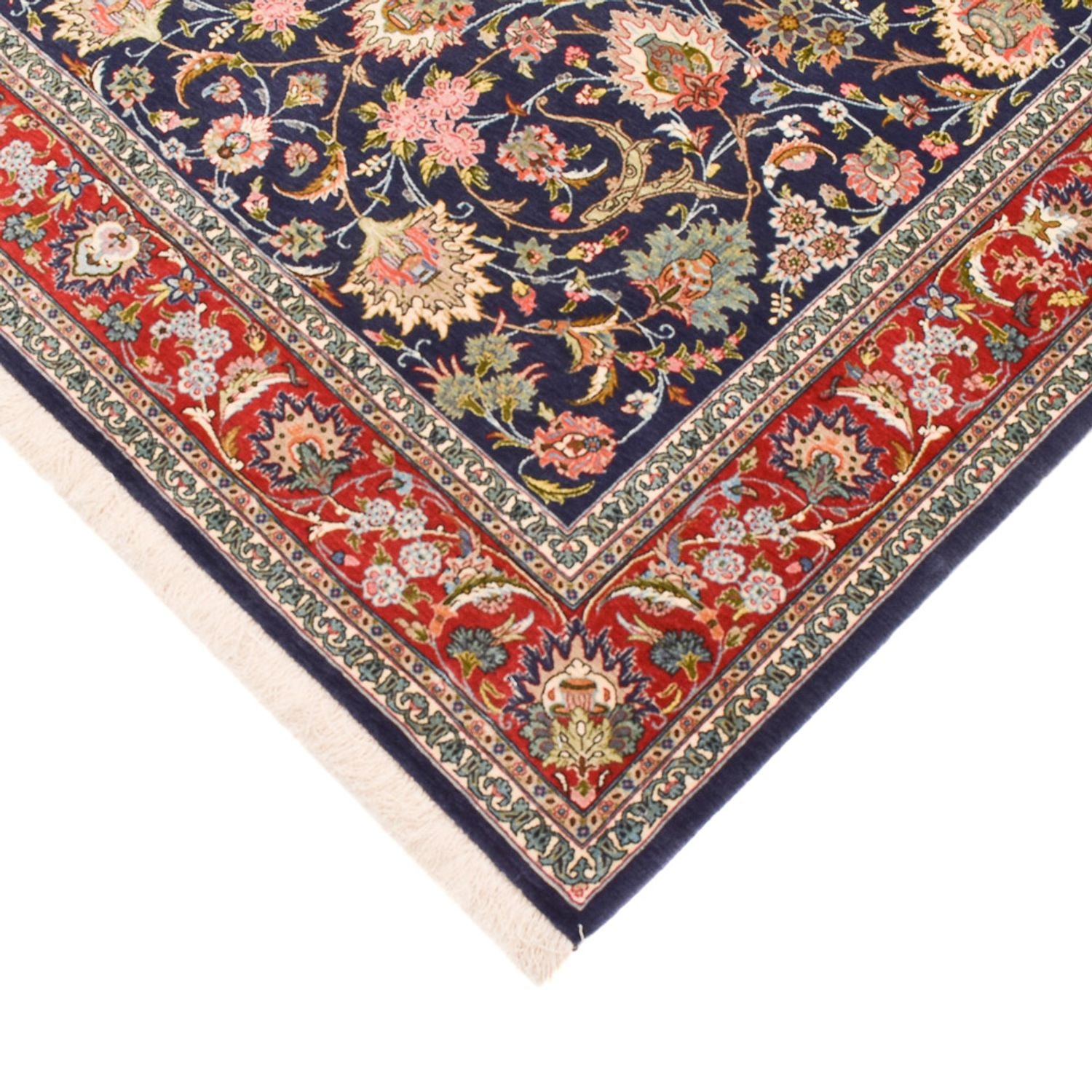 Persisk tæppe - Isfahan - Premium - 220 x 140 cm - mørkeblå