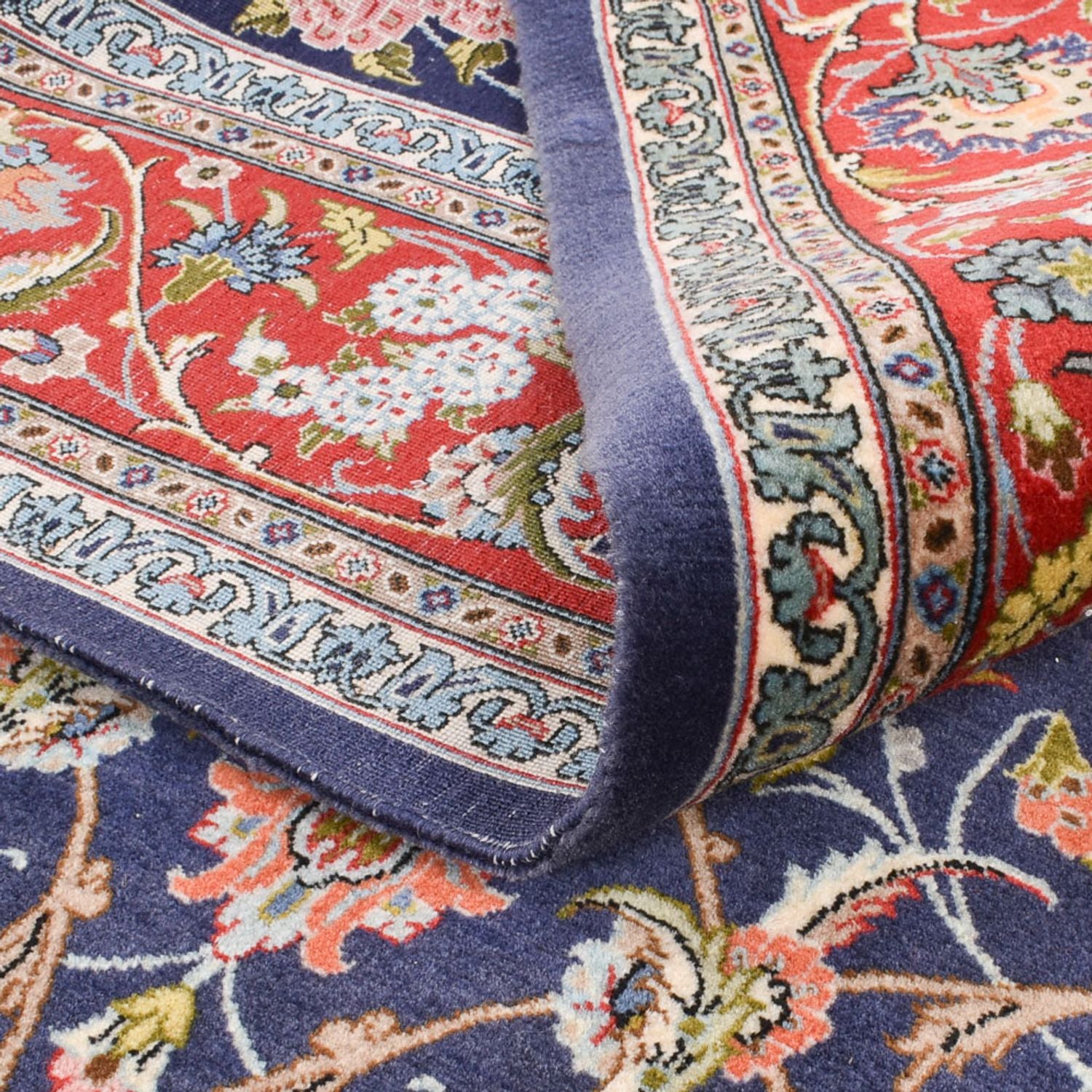 Persisk tæppe - Isfahan - Premium - 220 x 140 cm - mørkeblå