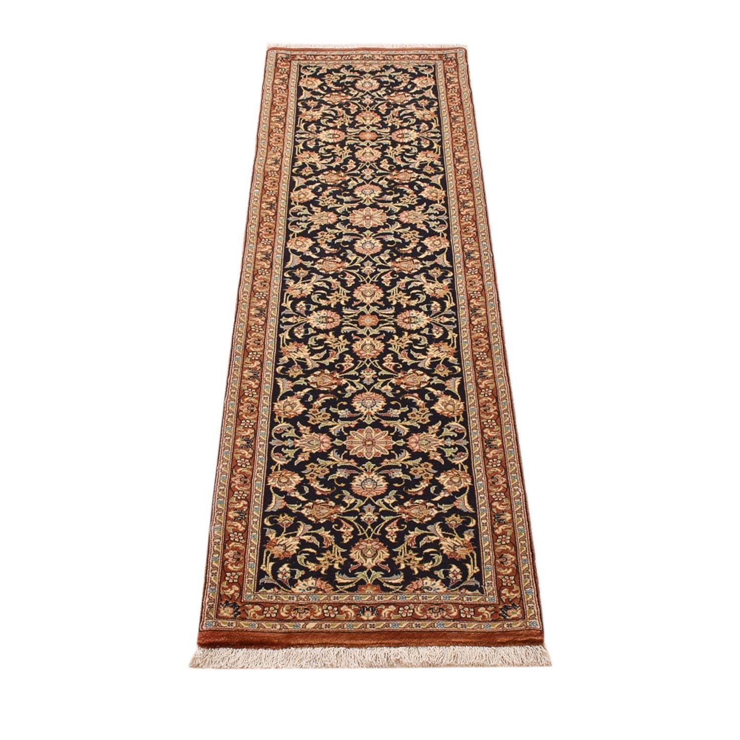 Løber Persisk tæppe - Ghom - Royal - 205 x 52 cm - mørk beige