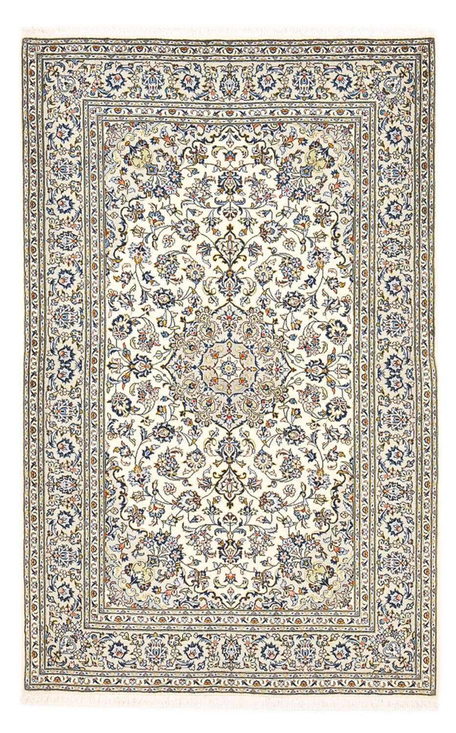 Persisk tæppe - Keshan - 220 x 140 cm - lysegrå