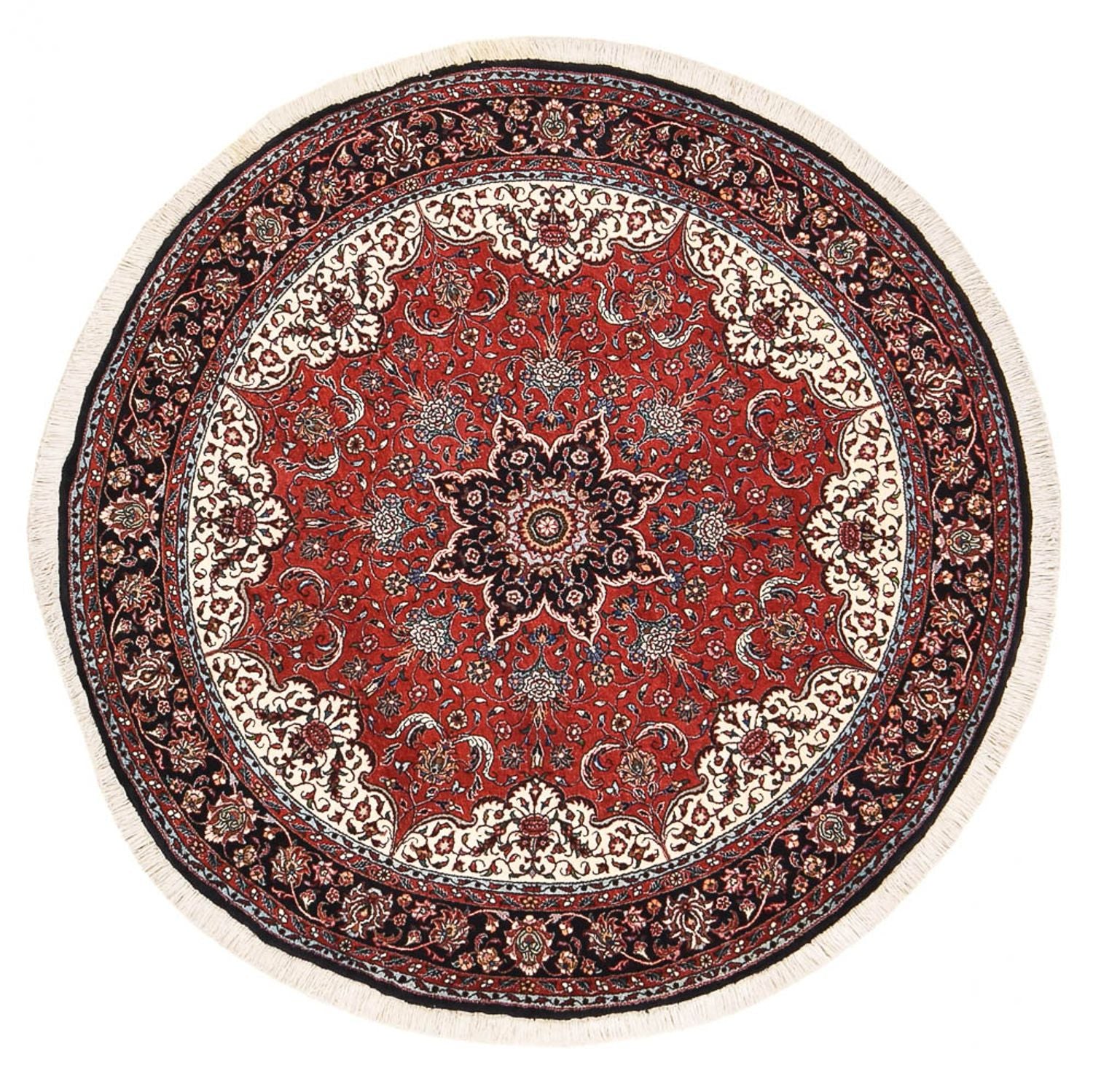 Persisk tæppe - Bijar rundt  - 150 x 150 cm - rød