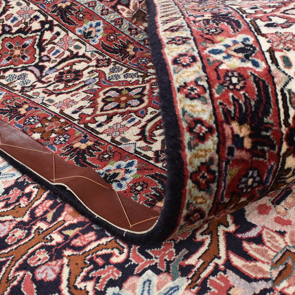 Persisk tæppe - Bijar - 247 x 204 cm - mørkerød