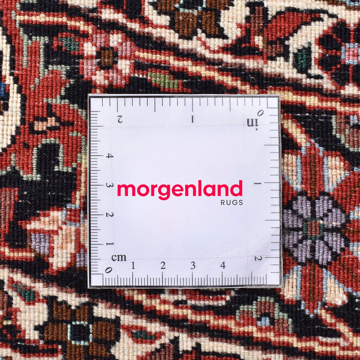 Persisk tæppe - Bijar rundt  - 150 x 150 cm - mørkerød