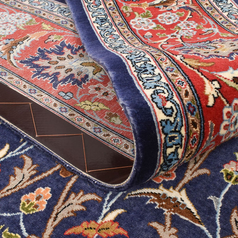 Persisk tæppe - Isfahan - Premium - 226 x 136 cm - mørkeblå