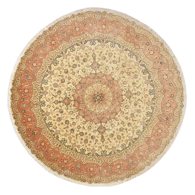 Persisk tæppe - Tabriz - Premium rundt  - 310 x 310 cm - beige