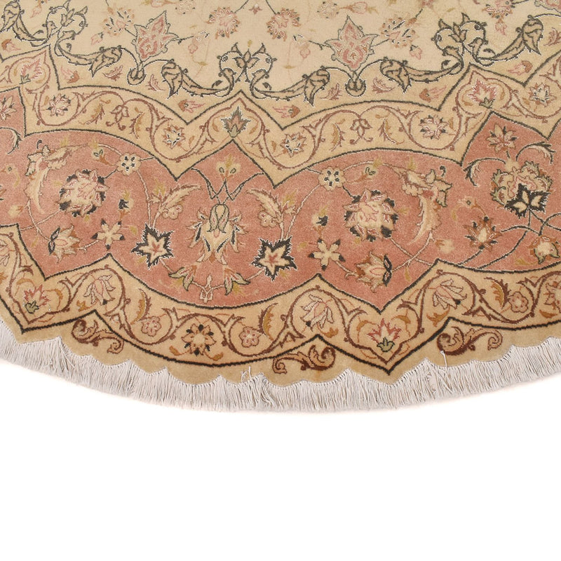 Persisk tæppe - Tabriz - Premium rundt  - 310 x 310 cm - beige