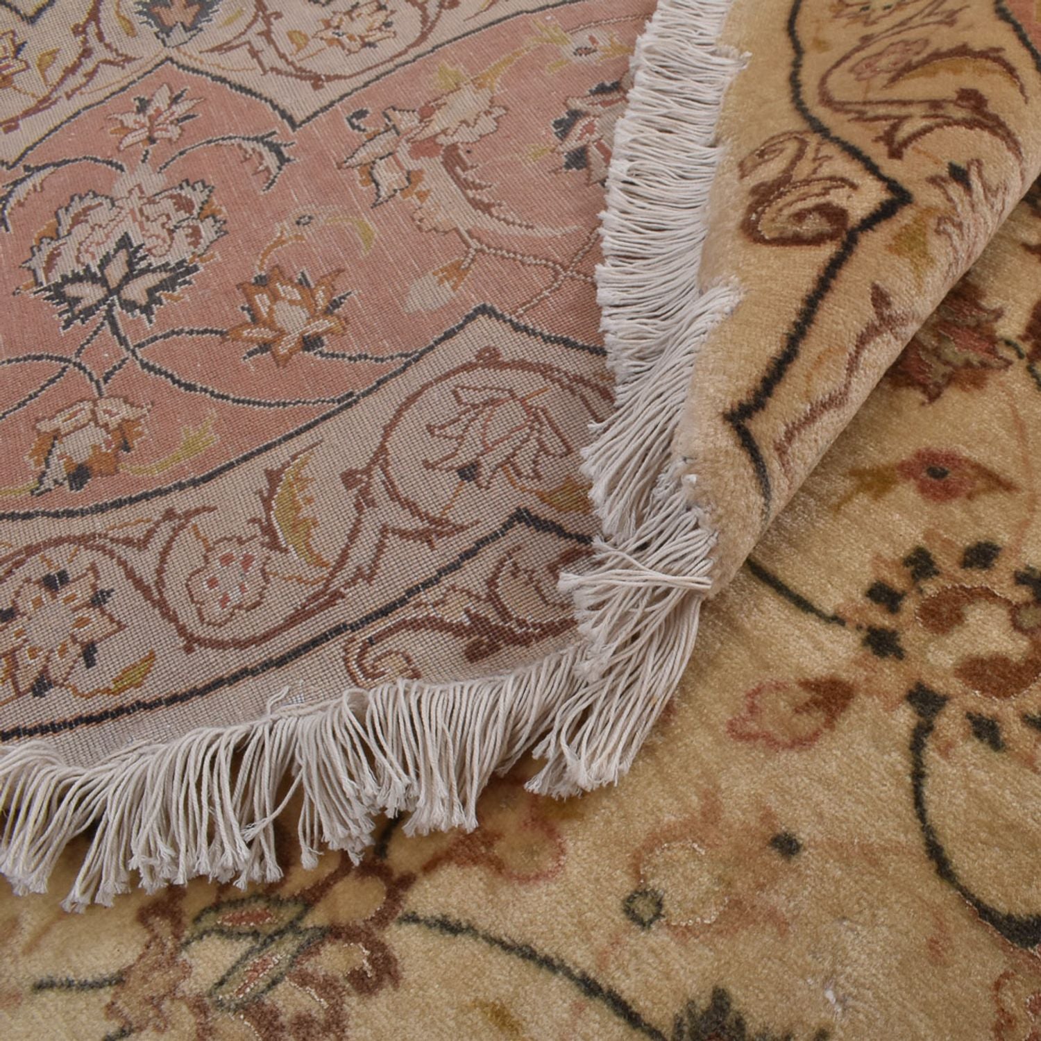 Persisk tæppe - Tabriz - Premium rundt  - 310 x 310 cm - beige