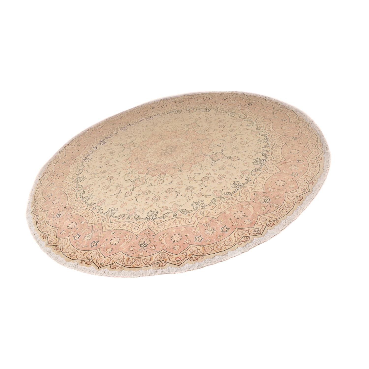 Persisk tæppe - Tabriz - Premium rundt  - 310 x 310 cm - beige