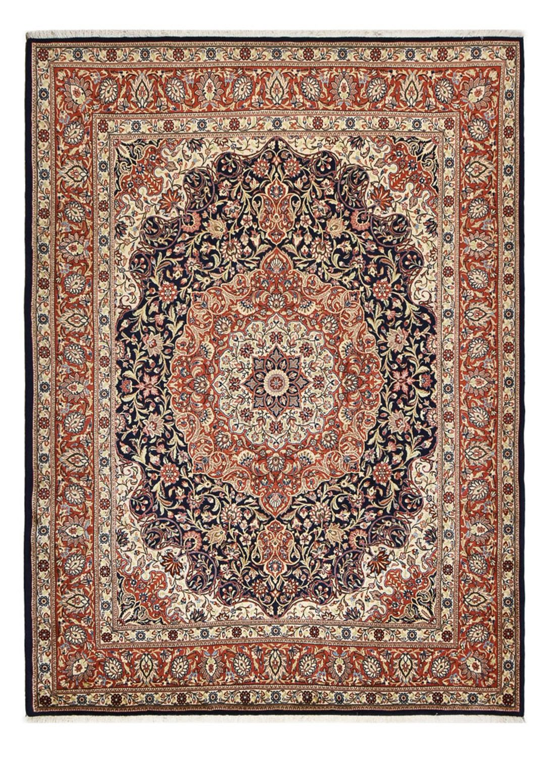 Persisk tæppe - Ghom - 301 x 221 cm - mørkeblå