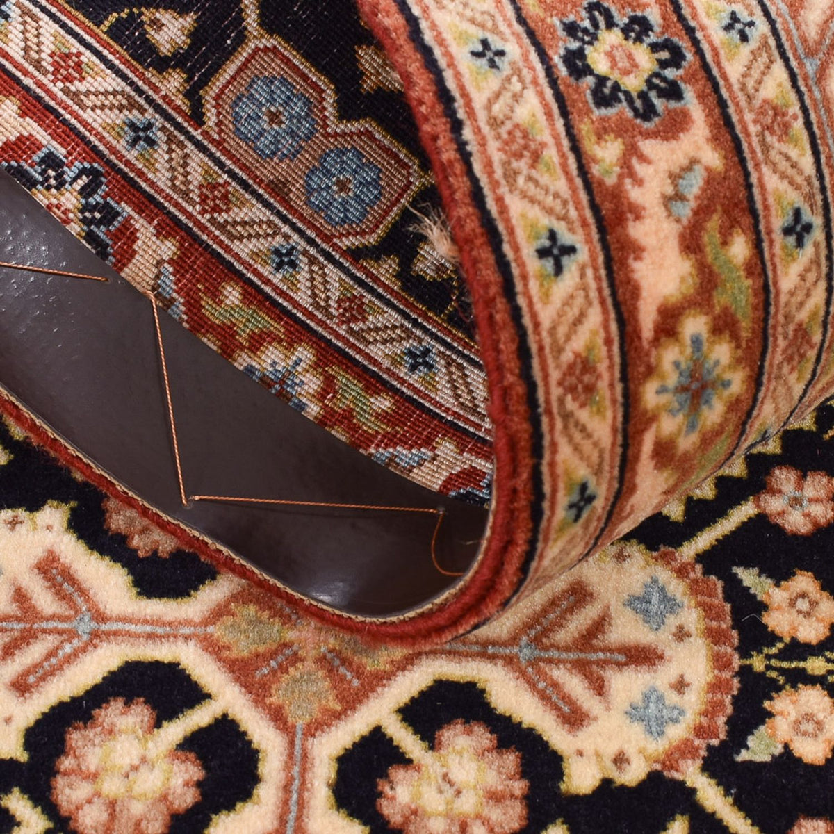 Løber Persisk tæppe - Ghom - Royal - 200 x 51 cm - mørk beige