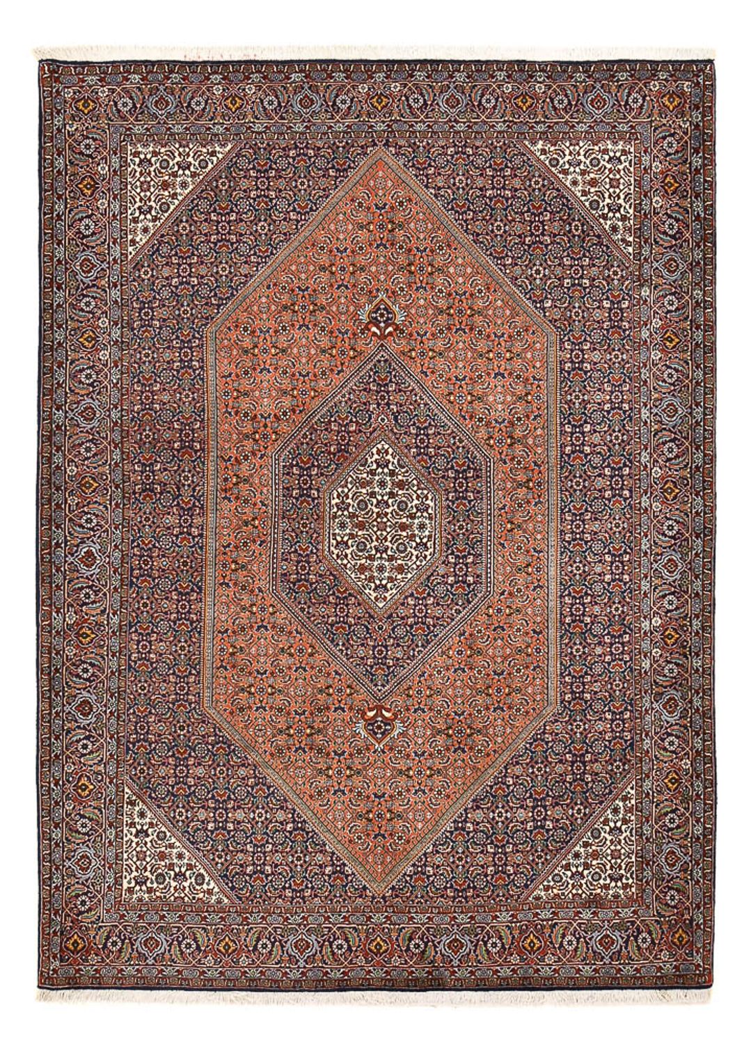 Persisk tæppe - Bijar - 250 x 180 cm - lysrød
