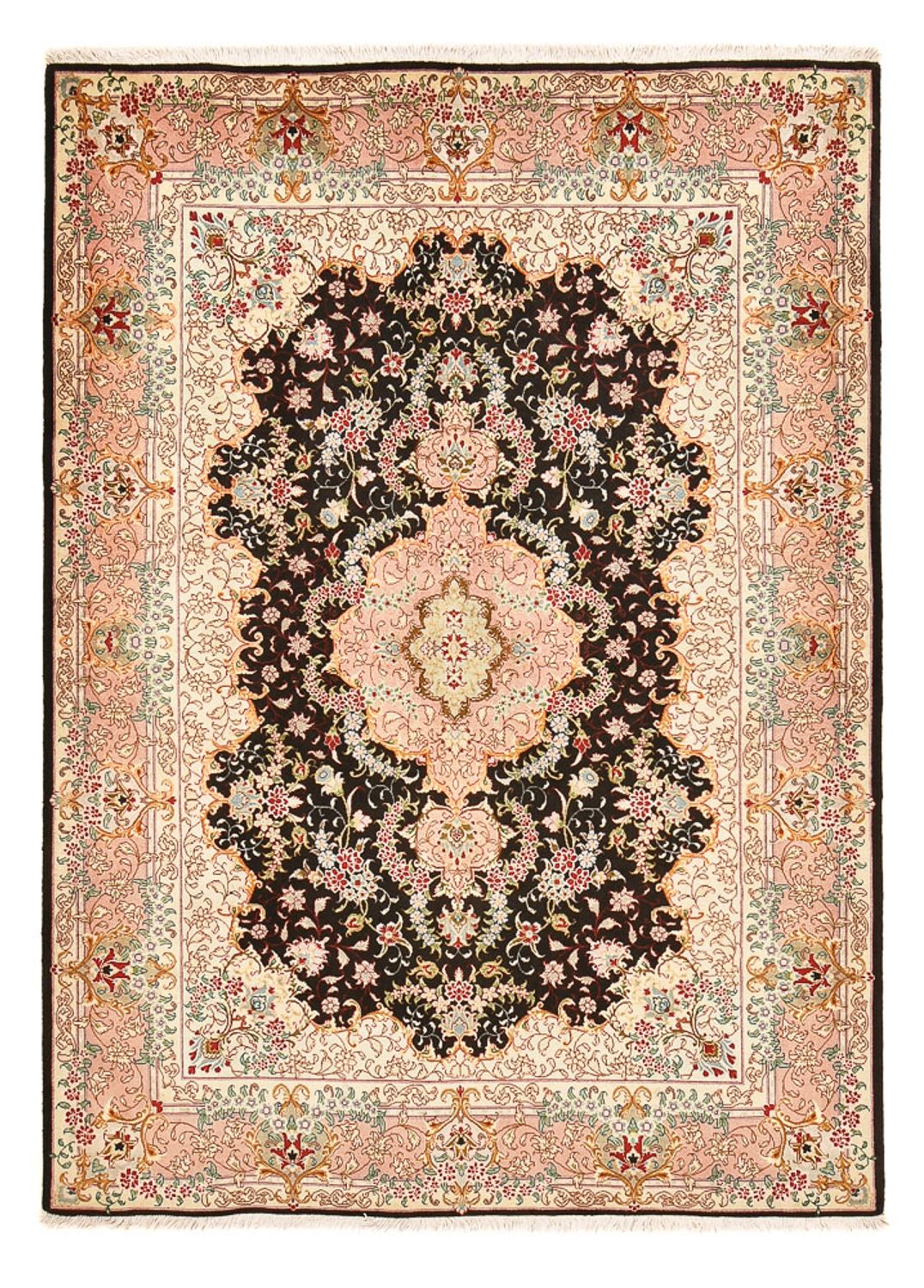 Persisk tæppe - Tabriz - Royal - 210 x 151 cm - mørkeblå