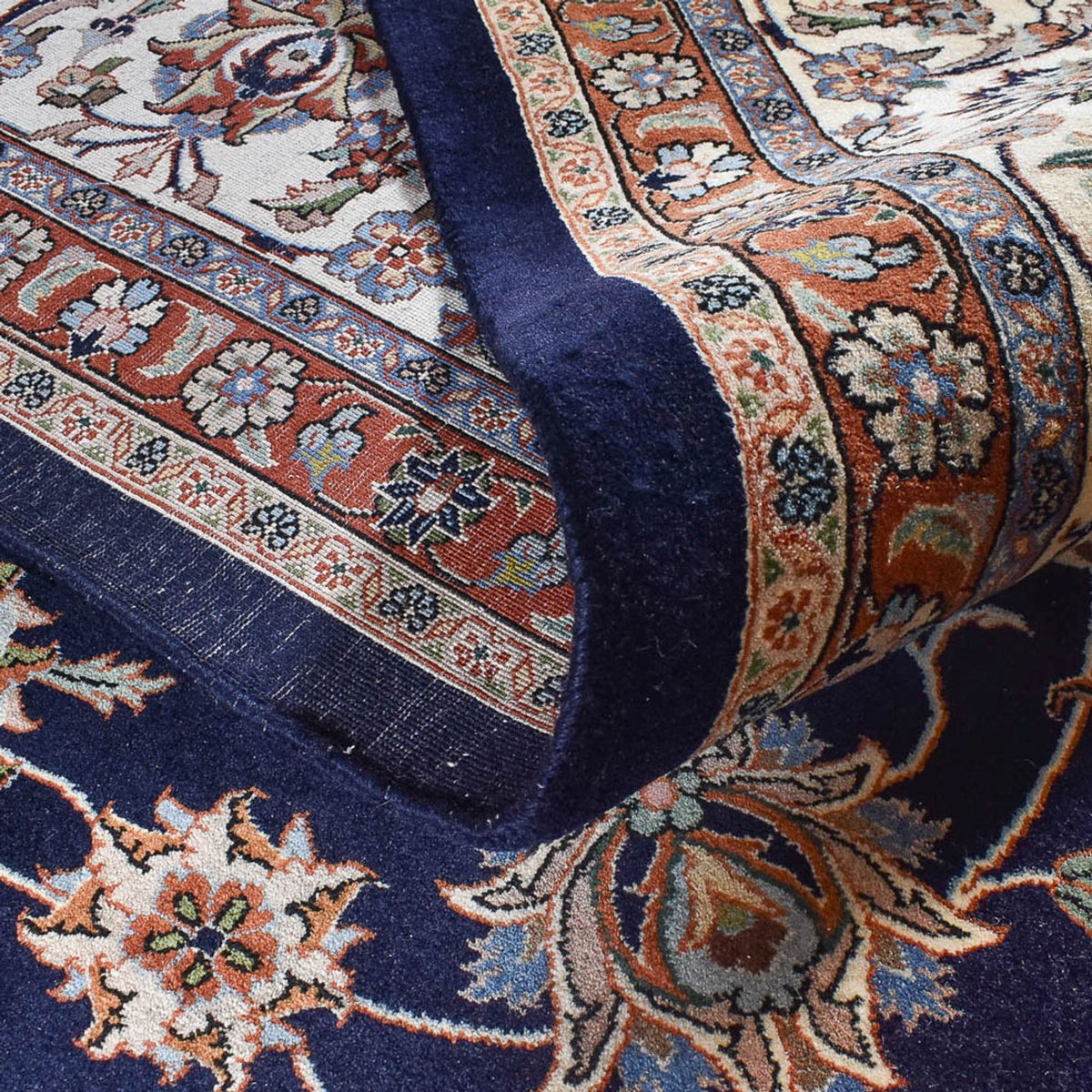 Persisk tæppe - Classic - Royal - 384 x 304 cm - mørkeblå