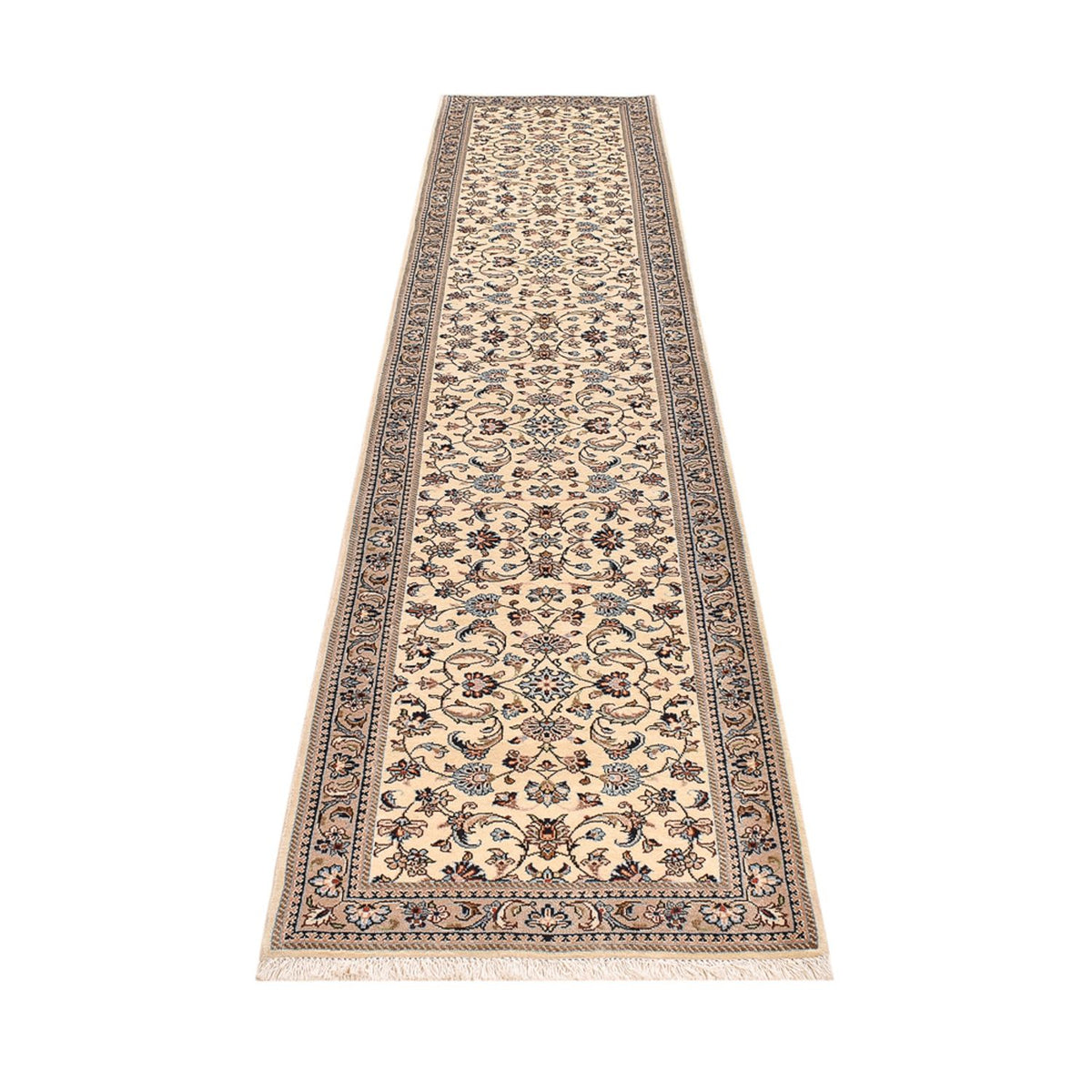 Løber Persisk tæppe - Keshan - 373 x 79 cm - beige