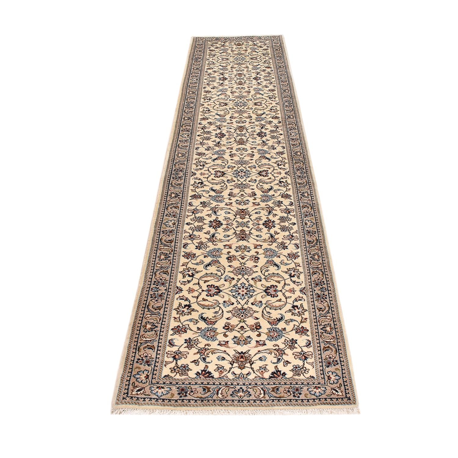 Løber Persisk tæppe - Keshan - 370 x 80 cm - beige