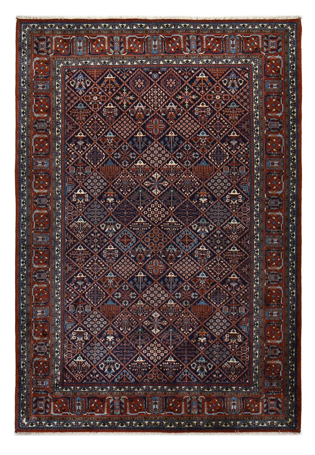 Persisk tæppe - Bijar - 300 x 212 cm - vin rød