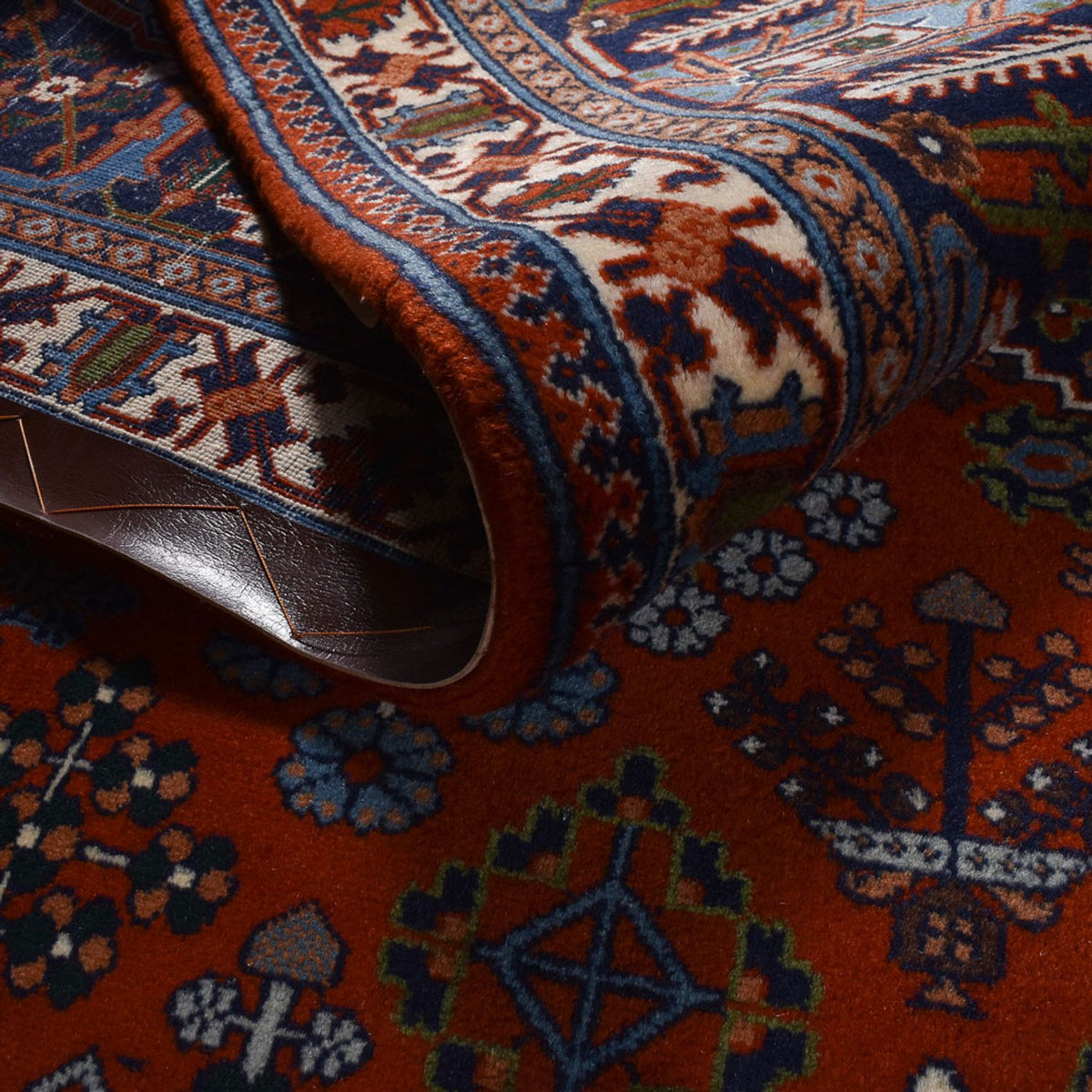 Persisk tæppe - Bijar - 298 x 217 cm - mørkerød