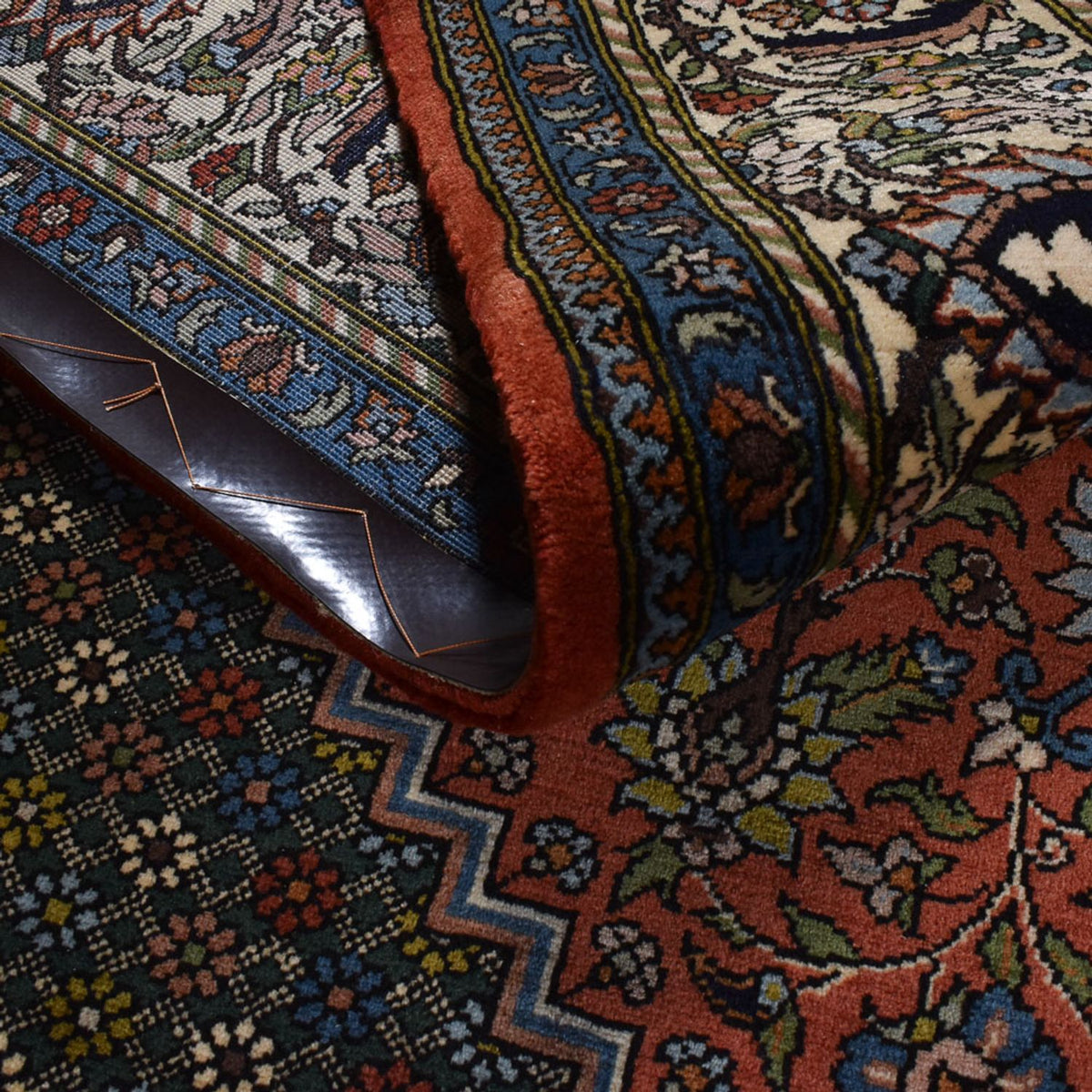 Persisk tæppe - Nomadisk - 300 x 208 cm - mørkegrøn