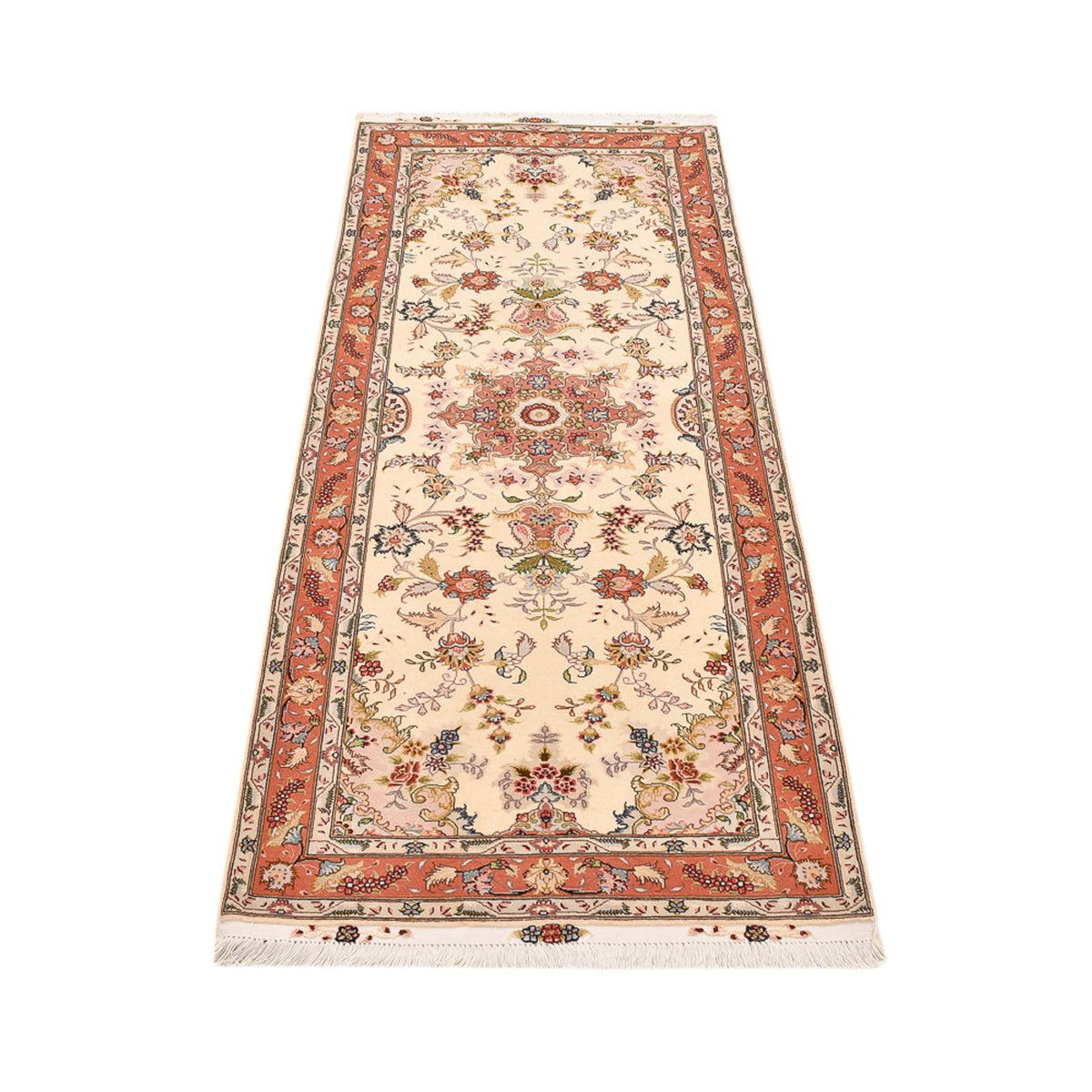 Løber Persisk tæppe - Tabriz - Royal - 197 x 80 cm - beige