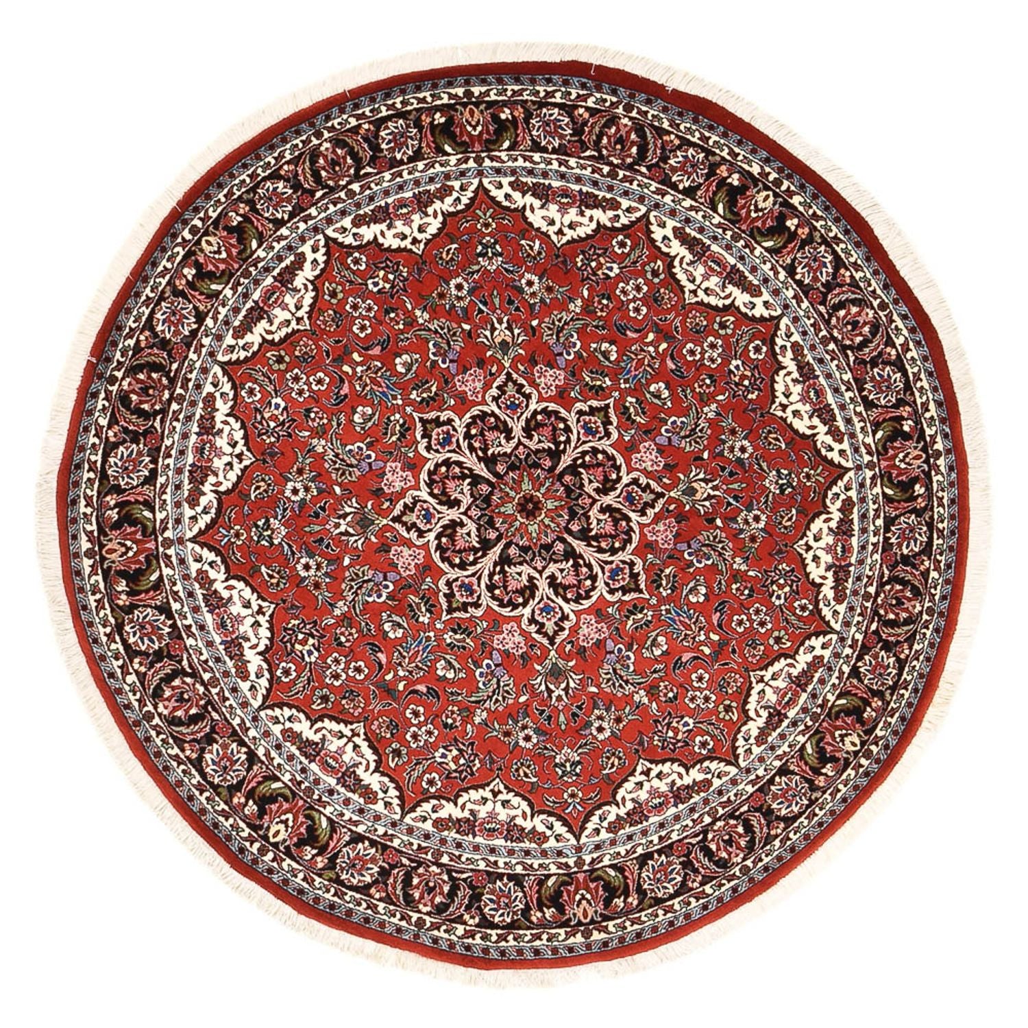Persisk tæppe - Bijar rundt  - 145 x 145 cm - rød