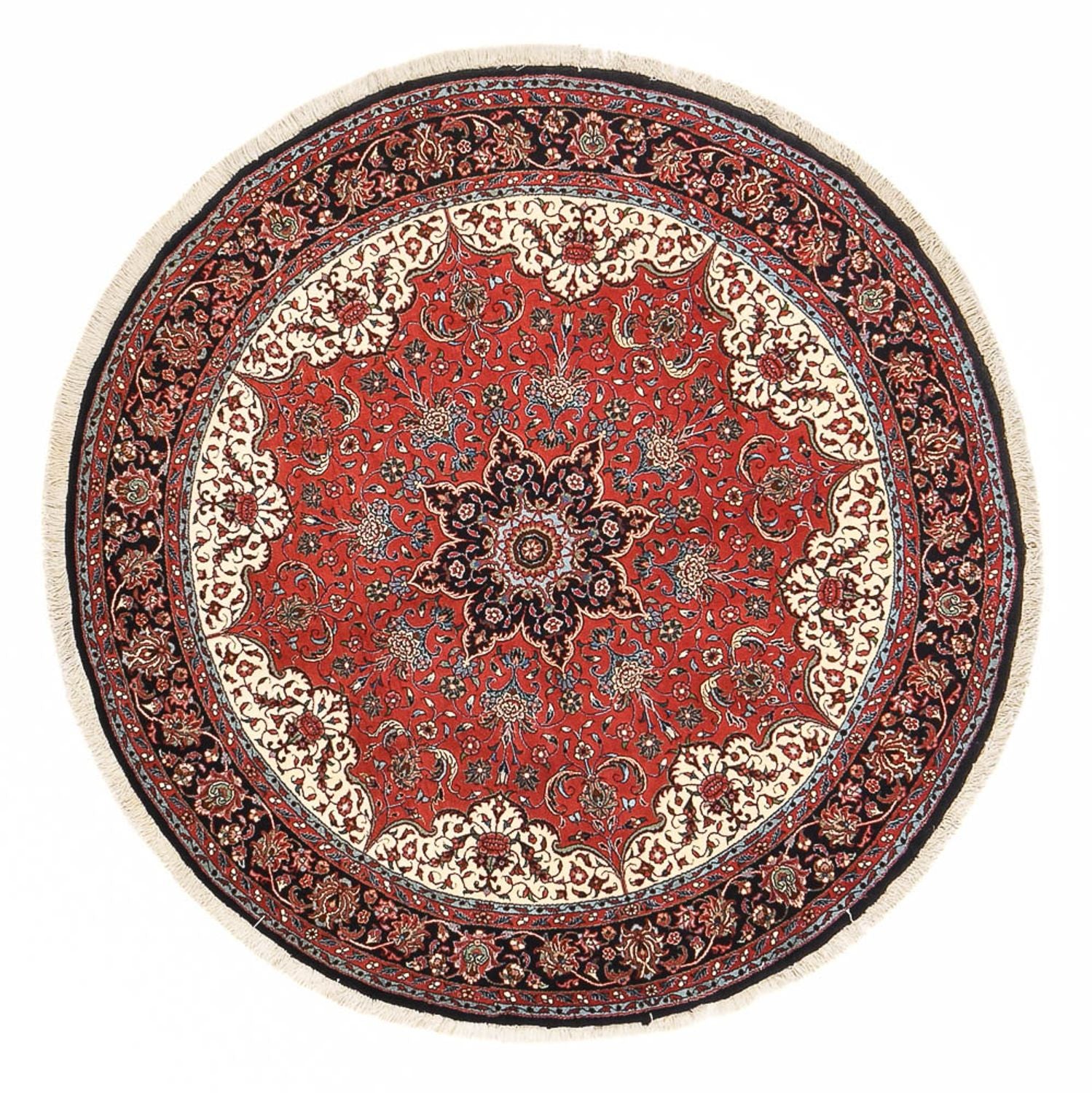 Persisk tæppe - Bijar rundt  - 154 x 154 cm - rød