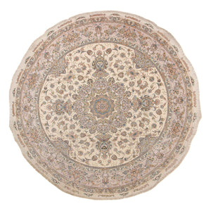Persisk tæppe - Tabriz - Royal rundt  - 303 x 303 cm - beige