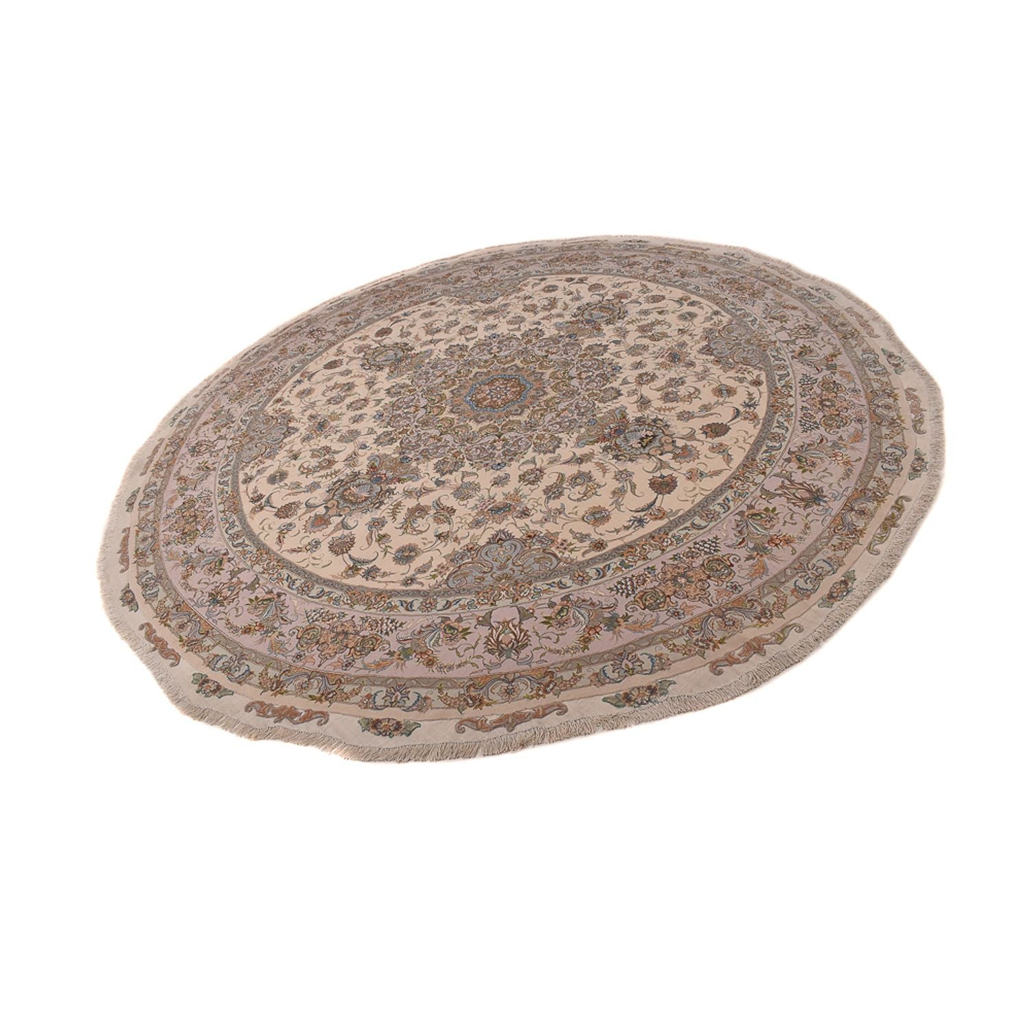 Persisk tæppe - Tabriz - Royal rundt  - 303 x 303 cm - beige