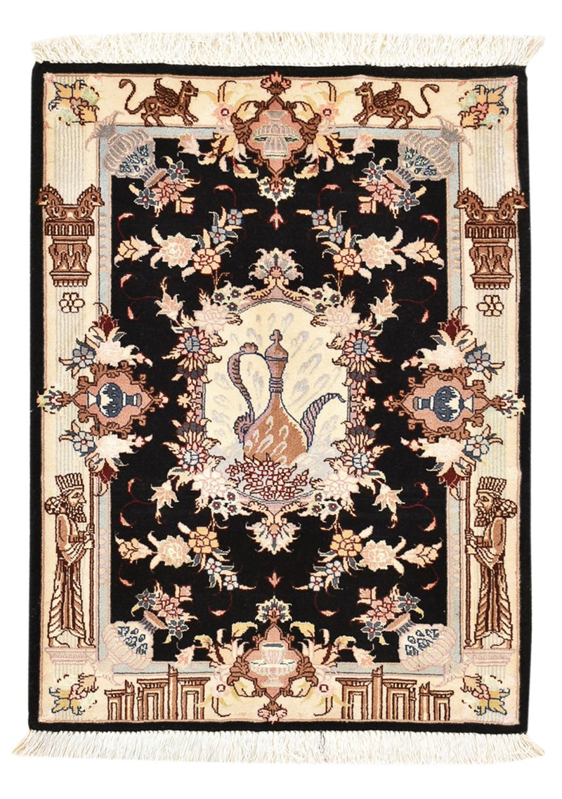 Persisk tæppe - Tabriz - Royal - 90 x 60 cm - mørkeblå