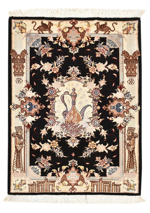 Persisk tæppe - Tabriz - Royal - 90 x 60 cm - mørkeblå