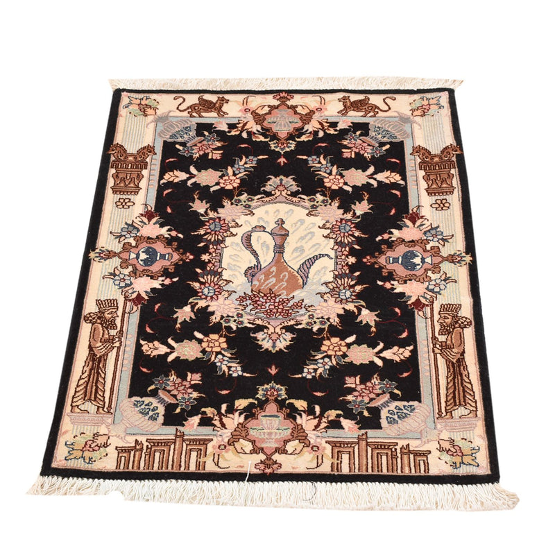 Persisk tæppe - Tabriz - Royal - 90 x 60 cm - mørkeblå