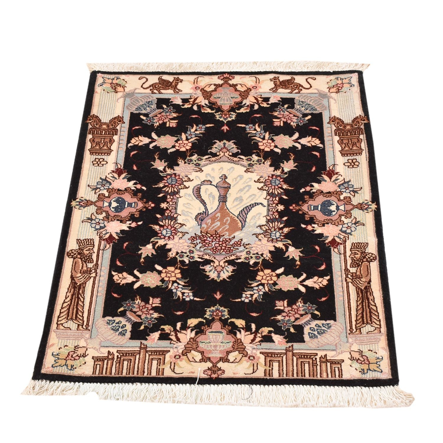 Persisk tæppe - Tabriz - Royal - 90 x 60 cm - mørkeblå