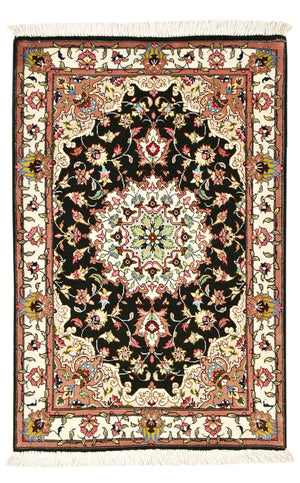 Persisk tæppe - Tabriz - Royal - 90 x 60 cm - mørkeblå