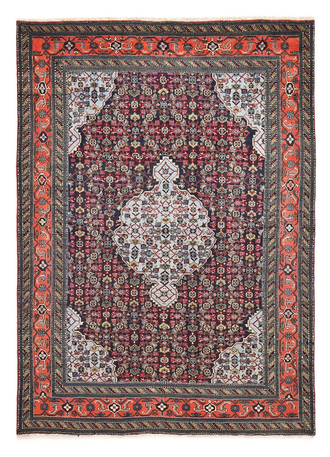 Persisk tæppe - Nomadisk - 310 x 232 cm - lyseblå