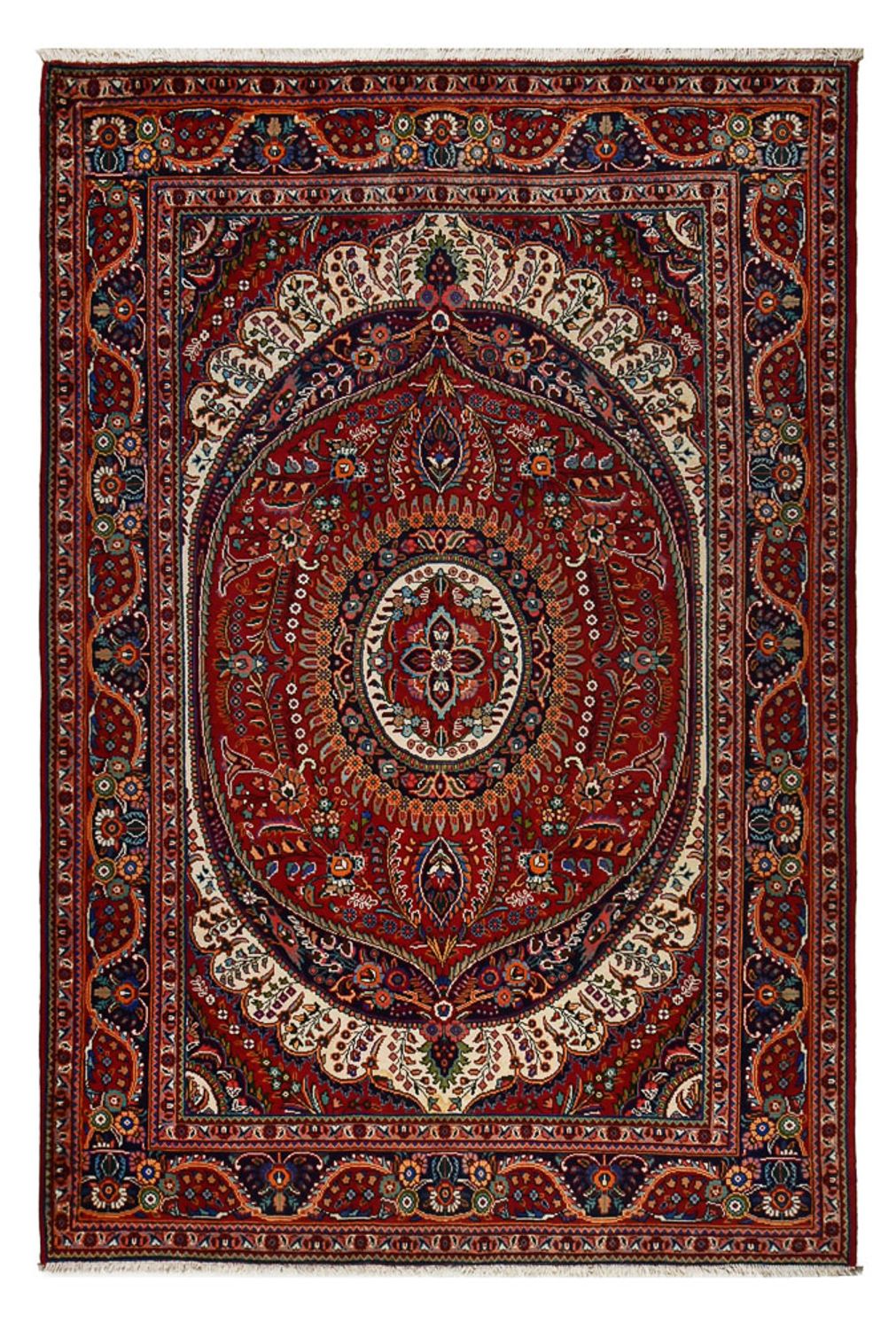 Persisk tæppe - Nomadisk - 300 x 204 cm - mørkerød