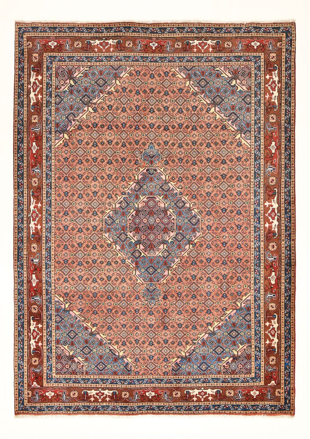 Persisk tæppe - Nomadisk - 281 x 201 cm - lysrød