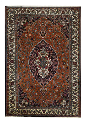 Persisk tæppe - Nomadisk - 303 x 206 cm - mørkerød