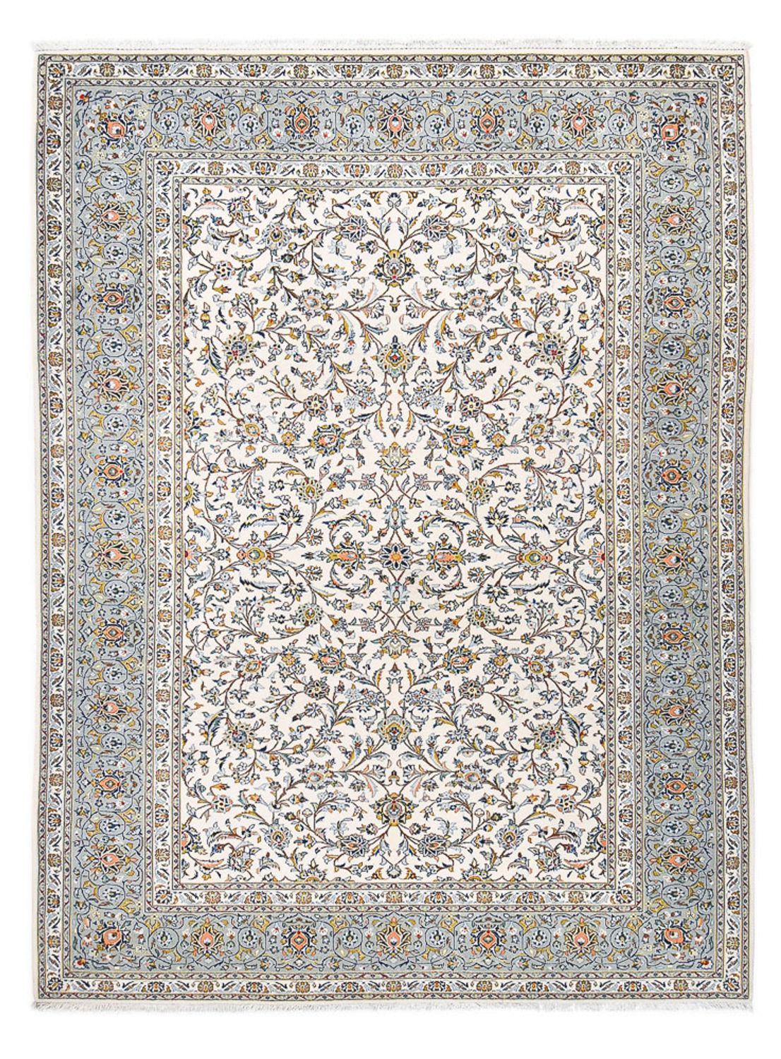 Persisk tæppe - Keshan - Royal - 332 x 248 cm - lysegrå