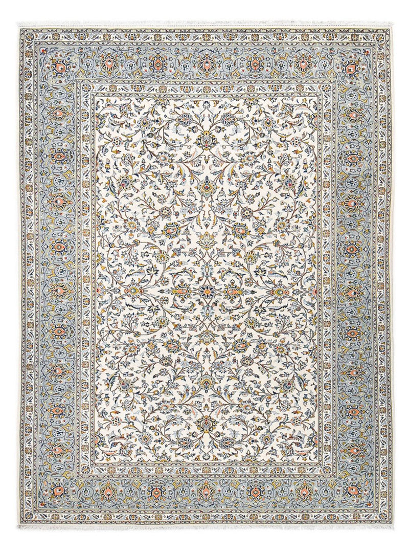 Persisk tæppe - Keshan - Royal - 332 x 248 cm - lysegrå